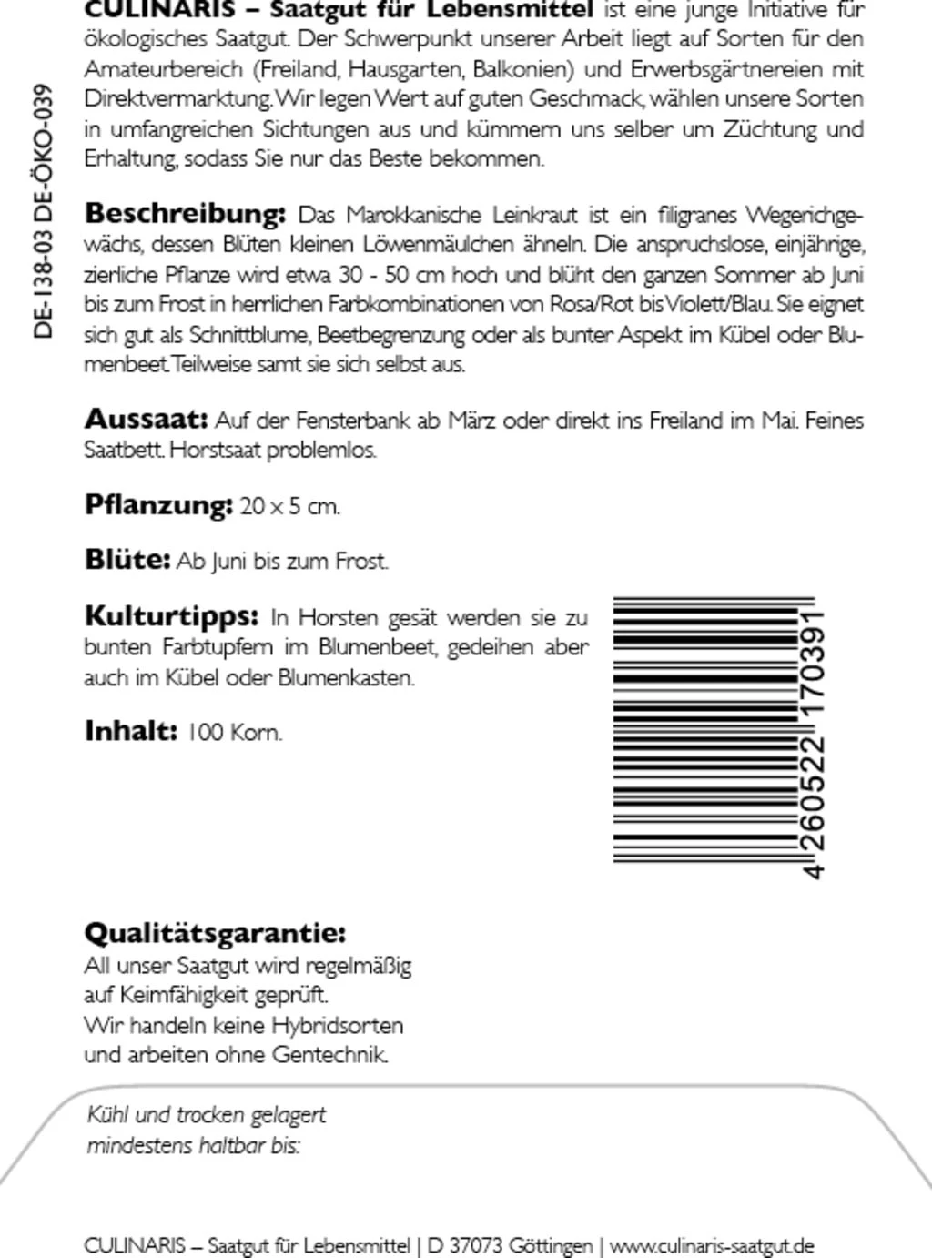 Linaria Maroccana Bio 1 Linaria Maroccana Bio