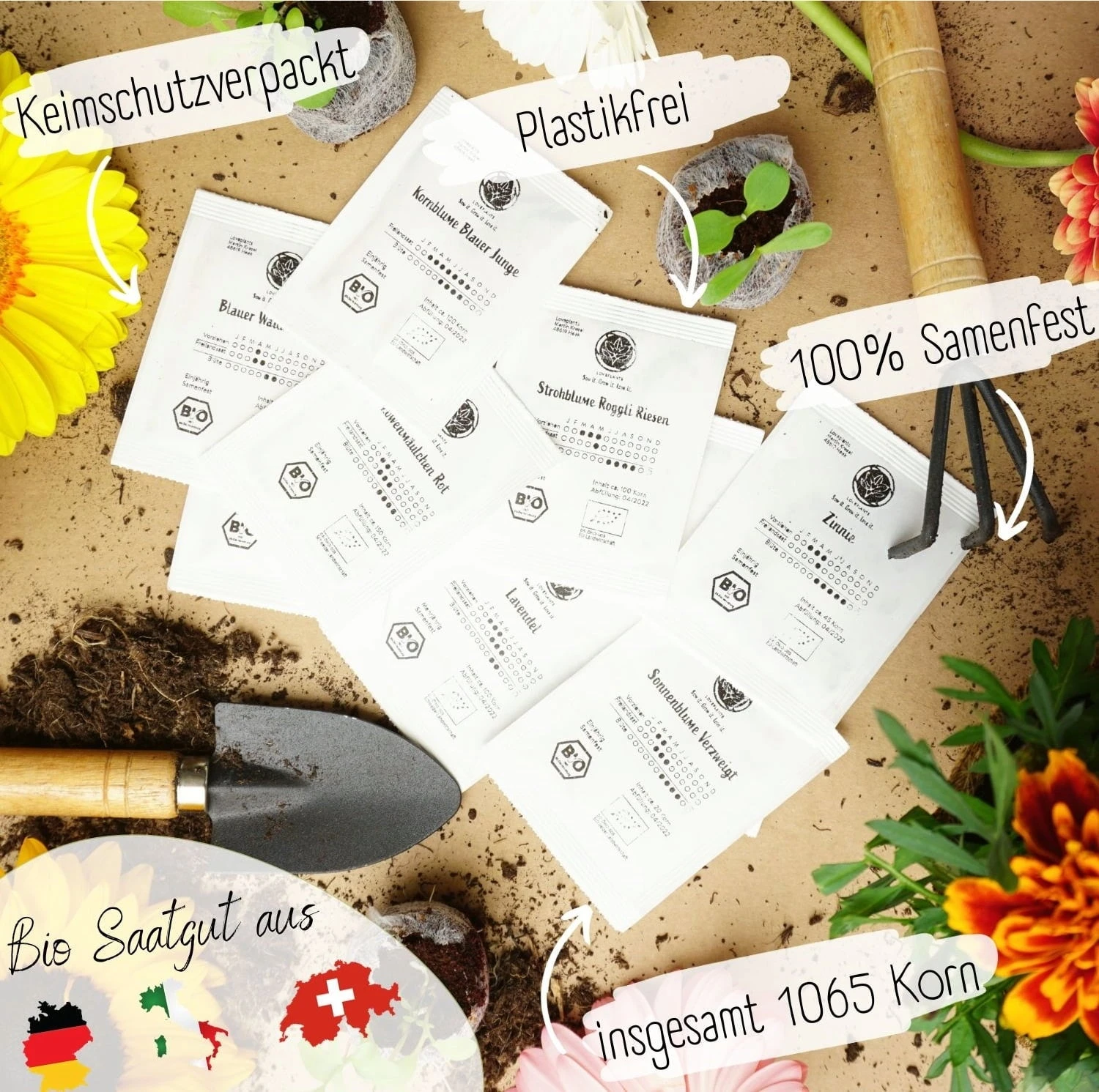 Set Di Semi Bio - Fiori Per Api 5 Set Di Semi Bio - Fiori Per Api - immagine 5