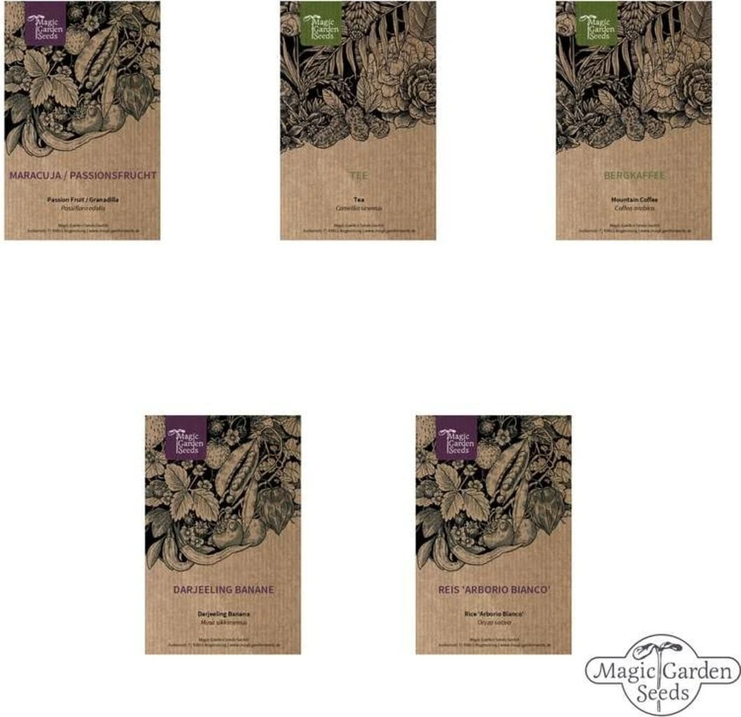 Colture Tropicali: Caffè, Banana, Frutto Della Passione, Riso E Tè - Set Di Semi 2 Colture Tropicali: Caffè, Banana, Frutto Della Passione, Riso E Tè - Set Di Semi - immagine 2