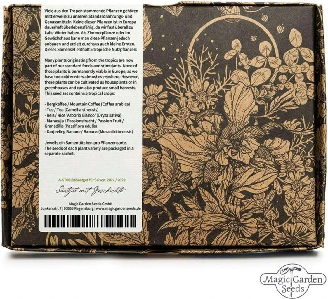 Colture Tropicali: Caffè, Banana, Frutto Della Passione, Riso E Tè - Set Di Semi 6 Colture Tropicali: Caffè, Banana, Frutto Della Passione, Riso E Tè - Set Di Semi - immagine 6