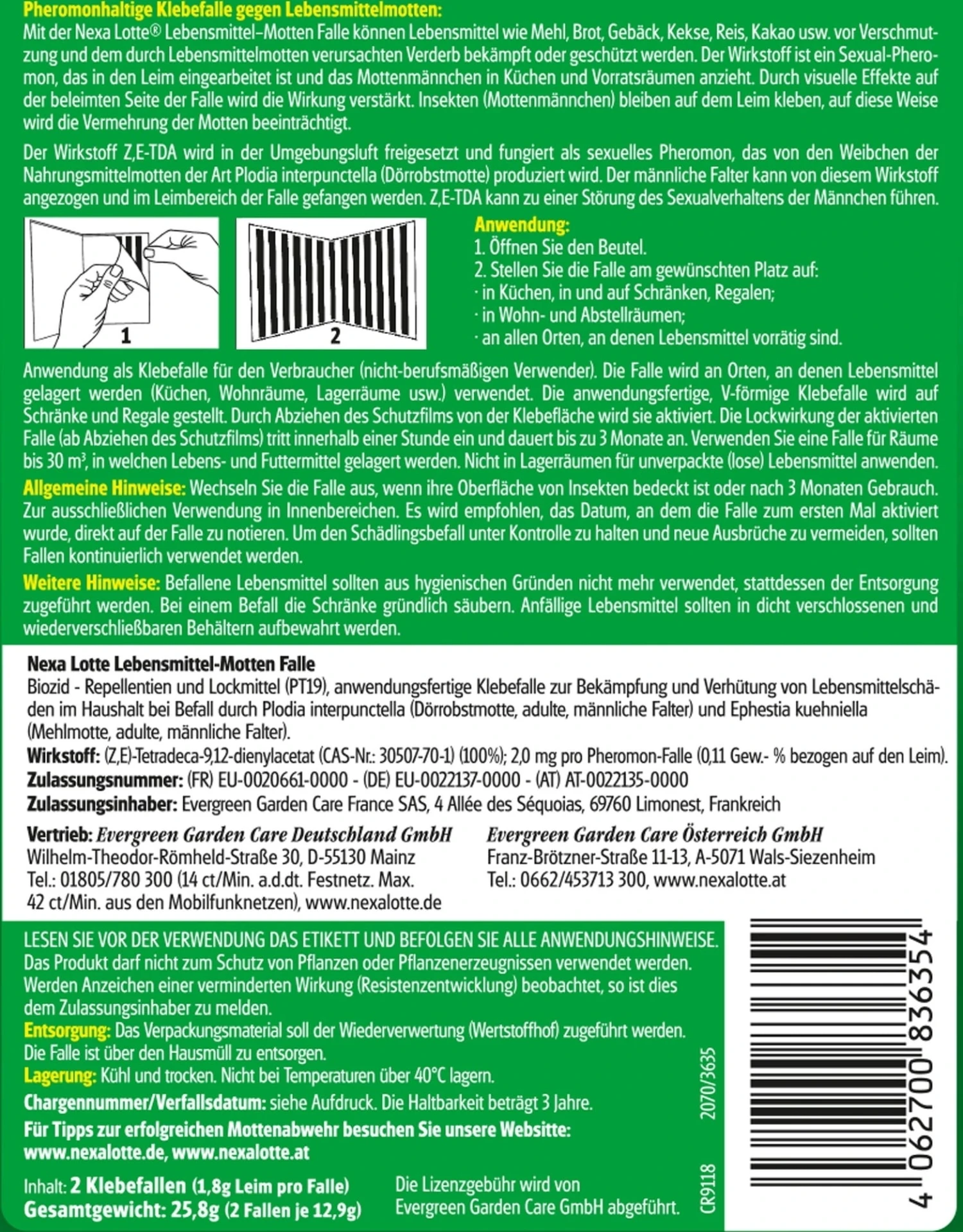 Trappola Ai Feromoni Per Tarme Del Cibo, 2 Pezzi (2 Pz.) 1 Trappola Ai Feromoni Per Tarme Del Cibo, 2 Pezzi (2 Pz.)