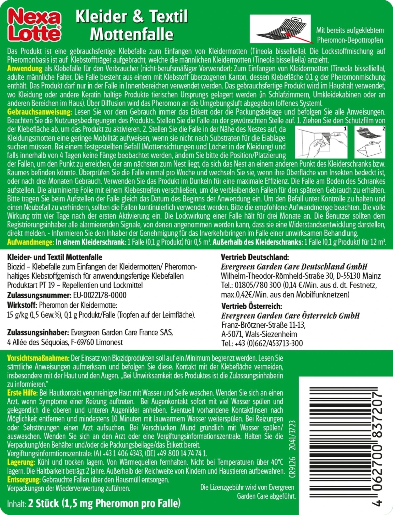 Trappola Per Tarme Dei Tessuti, 2 Pezzi (2 Pz.) 2 Trappola Per Tarme Dei Tessuti, 2 Pezzi (2 Pz.) - immagine 2