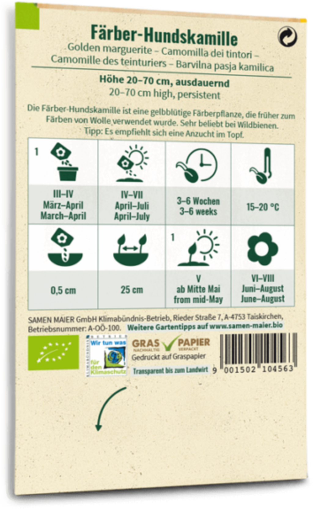 Fiori Selvatici Bio - Camomilla Dei Tintori 2 Fiori Selvatici Bio - Camomilla Dei Tintori - immagine 2