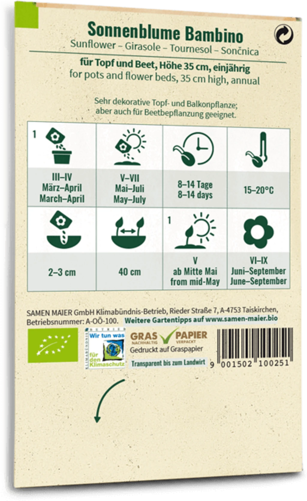 Girasole Bio - Bambino 1 Girasole Bio - Bambino