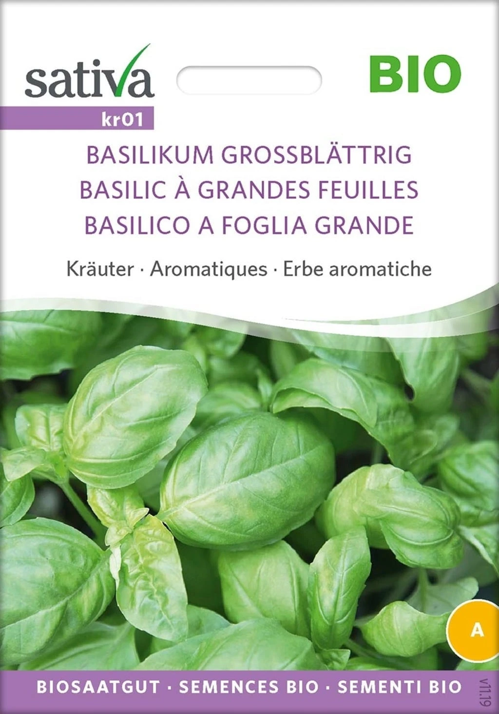 Erbe Aromatiche - Basilico A Foglia Grande Bio 1 Erbe Aromatiche - Basilico A Foglia Grande Bio