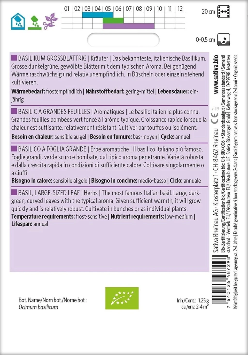 Erbe Aromatiche - Basilico A Foglia Grande Bio 2 Erbe Aromatiche - Basilico A Foglia Grande Bio - immagine 2