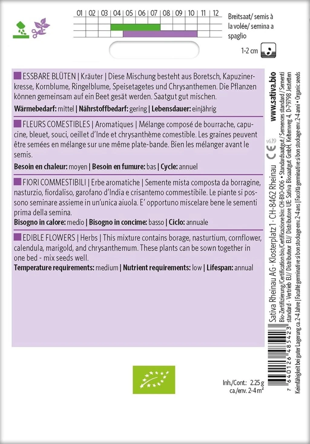 Erbe Aromatiche - Fiori Commestibili Bio 1 Erbe Aromatiche - Fiori Commestibili Bio