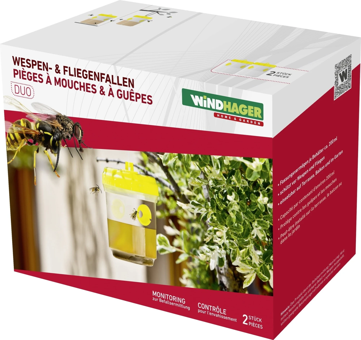 Windhager 2 Trappole Per Vespe E Mosche, 2 Pz. 1 Windhager 2 Trappole Per Vespe E Mosche, 2 Pz.